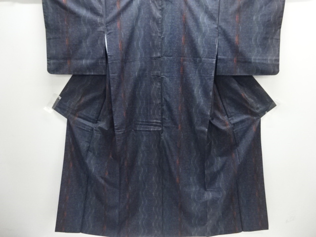 JAPANESE KIMONO / DORO OSHIMA TSUMUGI (9 maruki) / WOVEN STRIPES 